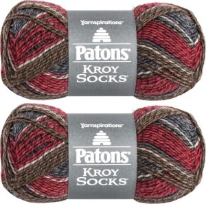 Spinrite Patons Kroy Socks Yarn Grey Brown Marl 1 Pack of 2 Skein