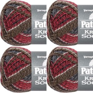 Spinrite Patons Kroy Socks Yarn Grey Brown Marl 1 Pack of 4 Skein