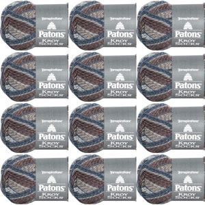 Spinrite Patons Kroy Socks Yarn Blue Brown Marl 1 Pack of 12 Skein
