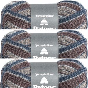 Spinrite Patons Kroy Socks Yarn Blue Brown Marl 1 Pack of 3 Skein