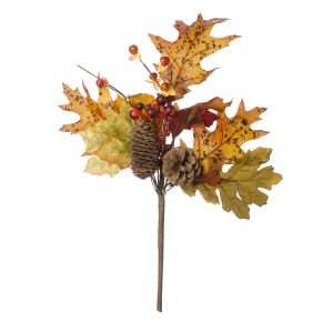 Fall Floral Artificial Fall Pick With Pine Cones And Berries Fall Colors 14 Inches
