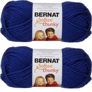 Spinrite Bernat Softee Chunky Yarn Royal Blue 1 Pack of 2 Skein