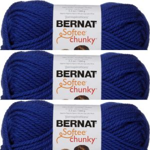 Spinrite Bernat Softee Chunky Yarn Royal Blue 1 Pack of 3 Skein