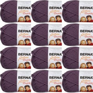 Spinrite Bernat Softee Chunky Yarn Dark Mauve 1 Pack of 12 Skein