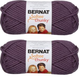 Spinrite Bernat Softee Chunky Yarn Dark Mauve 1 Pack of 2 Skein