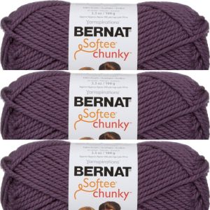 Spinrite Bernat Softee Chunky Yarn Dark Mauve 1 Pack of 3 Skein