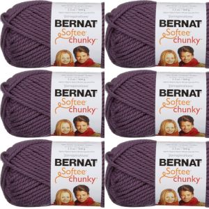 Spinrite Bernat Softee Chunky Yarn Dark Mauve 1 Pack of 6 Skein