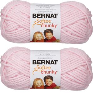 Spinrite Bernat Softee Chunky Yarn Baby Pink 1 Pack of 2 Skein