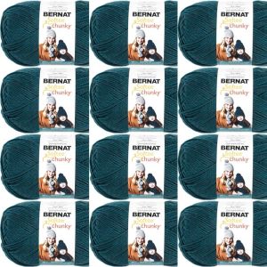 Spinrite Bernat Softee Chunky Big Ball Yarn Solids Teal 1 Pack of 12 Skein