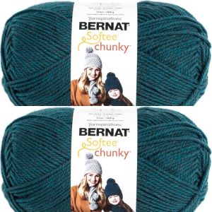 Spinrite Bernat Softee Chunky Big Ball Yarn Solids Teal 1 Pack of 2 Skein