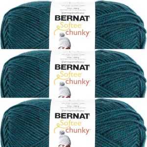 Spinrite Bernat Softee Chunky Big Ball Yarn Solids Teal 1 Pack of 3 Skein