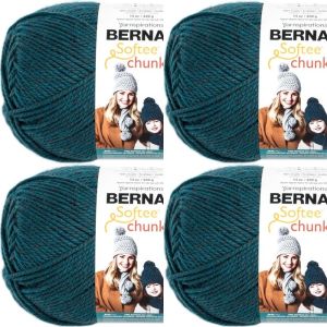 Spinrite Bernat Softee Chunky Big Ball Yarn Solids Teal 1 Pack of 4 Skein