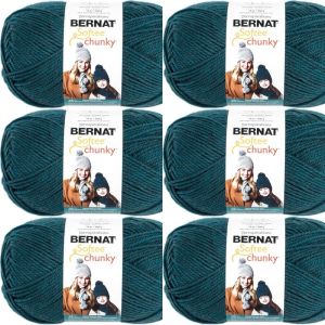 Spinrite Bernat Softee Chunky Big Ball Yarn Solids Teal 1 Pack of 6 Skein