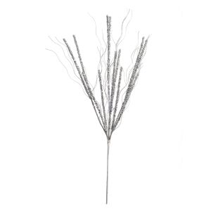 Christmas Floral Silver Spike Glitter Pick 3.9 X 30 Inches