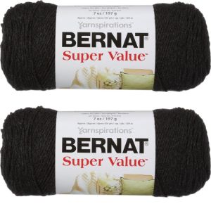 Spinrite Bernat Super Value Solid Yarn Dark Grey 1 Pack of 2 Skein