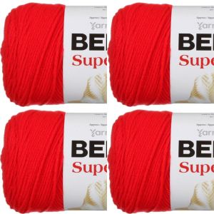 Spinrite Bernat Super Value Solid Yarn True Red 1 Pack of 4 Skein
