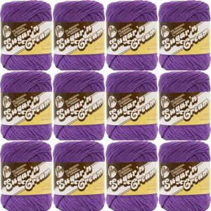 Spinrite Lily Sugar n Cream Yarn Solids Black Currant 1 Pack of 12 Skein