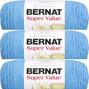 Spinrite Bernat Super Value Solid Yarn Hot Blue 1 Pack of 3 Skein