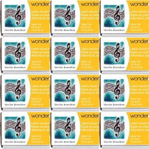 Spinrite Wonderart Latch Hook Kit 12inchX12inch Treble Clef 1 Pack of 12 Piece
