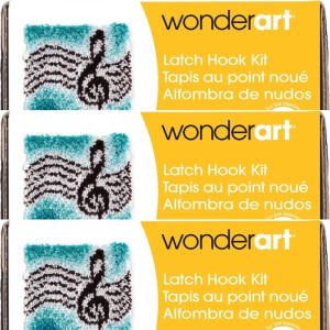 Spinrite Wonderart Latch Hook Kit 12inchX12inch Treble Clef 1 Pack of 3 Piece