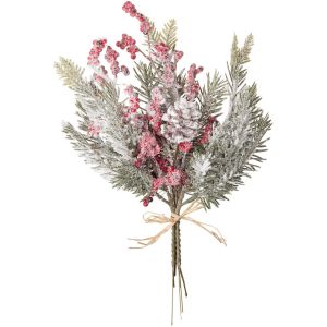 Artificial Christmas Spray With Berries Frosted 13 Inches