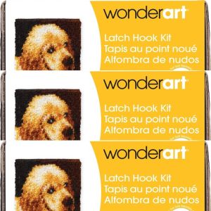 Spinrite Wonderart Latch Hook Kit 12inchX12inch Puppy Love 1 Pack of 3 Piece