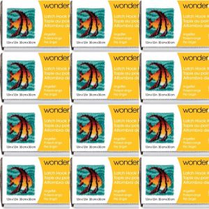 Spinrite Wonderart Latch Hook Kit 12inchX12inch Angel Fish 1 Pack of 12 Piece