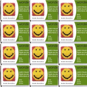 Spinrite Wonderart Latch Hook Kit 8inchX8inch Smile 1 Pack of 12 Piece