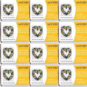 Spinrite Wonderart Latch Hook Kit 12inchX12inch Heart Wreath 1 Pack of 12 Piece