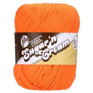 Spinrite Lily Sugar n Cream Yarn Solids Super Size Hot Orange 1 Pack of 22 Skein