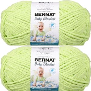 Spinrite Bernat Baby Blanket Big Ball Yarn Lemon Lime 1 Pack of 2 Skein