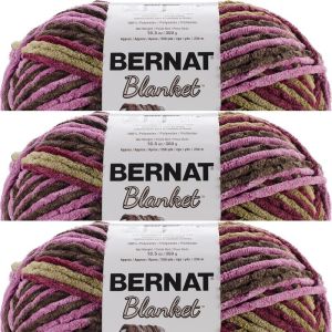 Spinrite Bernat Blanket Big Ball Yarn Plum Chutney 1 Pack of 3 Skein