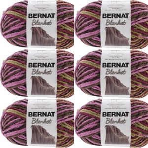 Spinrite Bernat Blanket Big Ball Yarn Plum Chutney 1 Pack of 6 Skein