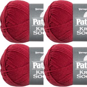 Spinrite Patons Kroy Socks Yarn Red 1 Pack of 4 Skein