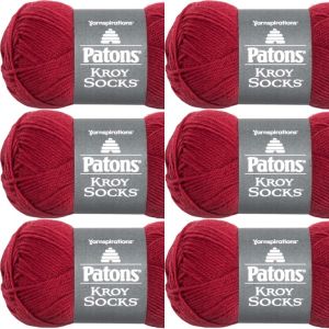 Spinrite Patons Kroy Socks Yarn Red 1 Pack of 6 Skein