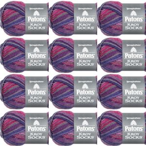 Spinrite Patons Kroy Socks Yarn Purple Haze Stripes 1 Pack of 12 Skein