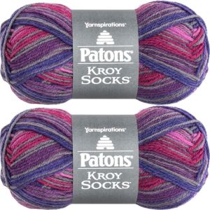 Spinrite Patons Kroy Socks Yarn Purple Haze Stripes 1 Pack of 2 Skein