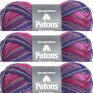Spinrite Patons Kroy Socks Yarn Purple Haze Stripes 1 Pack of 3 Skein