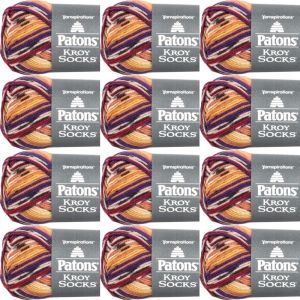 Spinrite Patons Kroy Socks Yarn Sunset Jacquard 1 Pack of 12 Skein