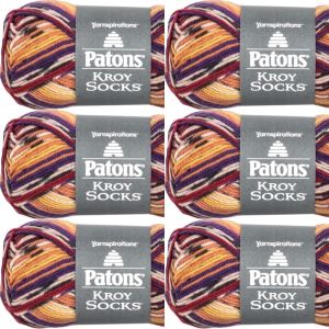 Spinrite Patons Kroy Socks Yarn Sunset Jacquard 1 Pack of 6 Skein