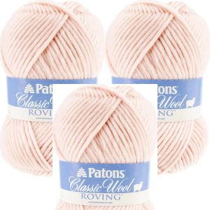 Spinrite Patons Classic Wool Roving Yarn Pale Blush 1 Pack of 3 Skein