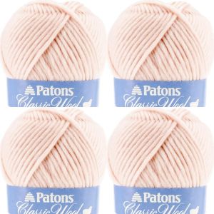 Spinrite Patons Classic Wool Roving Yarn Pale Blush 1 Pack of 4 Skein