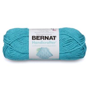 Spinrite Bernat Handicrafter Cotton Yarn Solids Mod Blue 1 Pack of 6 Skein