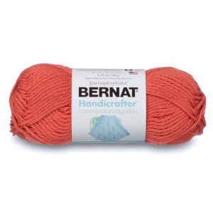Spinrite Bernat Handicrafter Cotton Yarn Solids Tangerine 1 Pack of 6 Skein