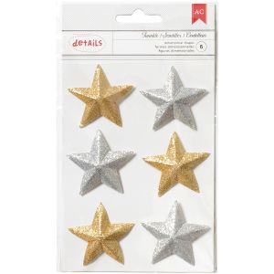 Deck The Halls Collection Christmas 3 Dimensional Stars Silver And Gold