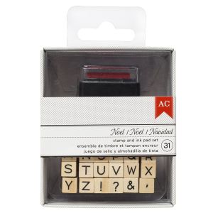 Deck The Halls Collection Christmas Wood Stamps Alphabet