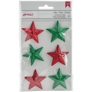 Deck The Halls Collection Christmas 3 Dimensional Stars Red And Green