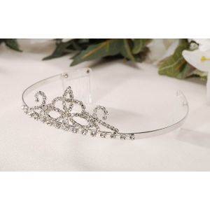 Silver Tiara With Rhinestone Accents