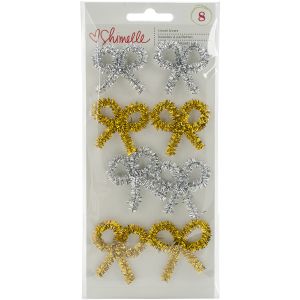 Shimelle Christmas Magic Tinsel Bows Gold Silver
