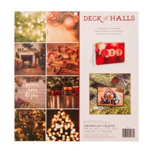 American Crafts Holiday Single Sided Paper Pad Deck The Halls